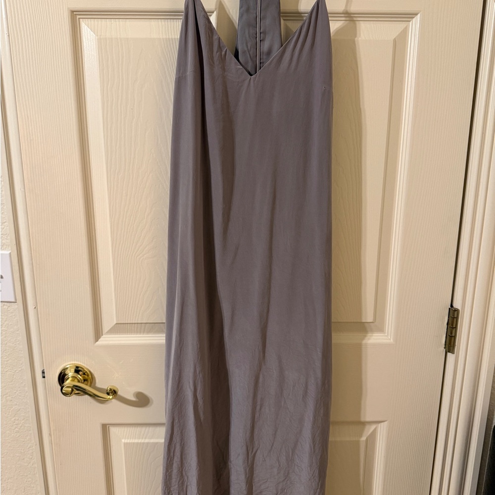Lavender Brown Gray Satin Dress